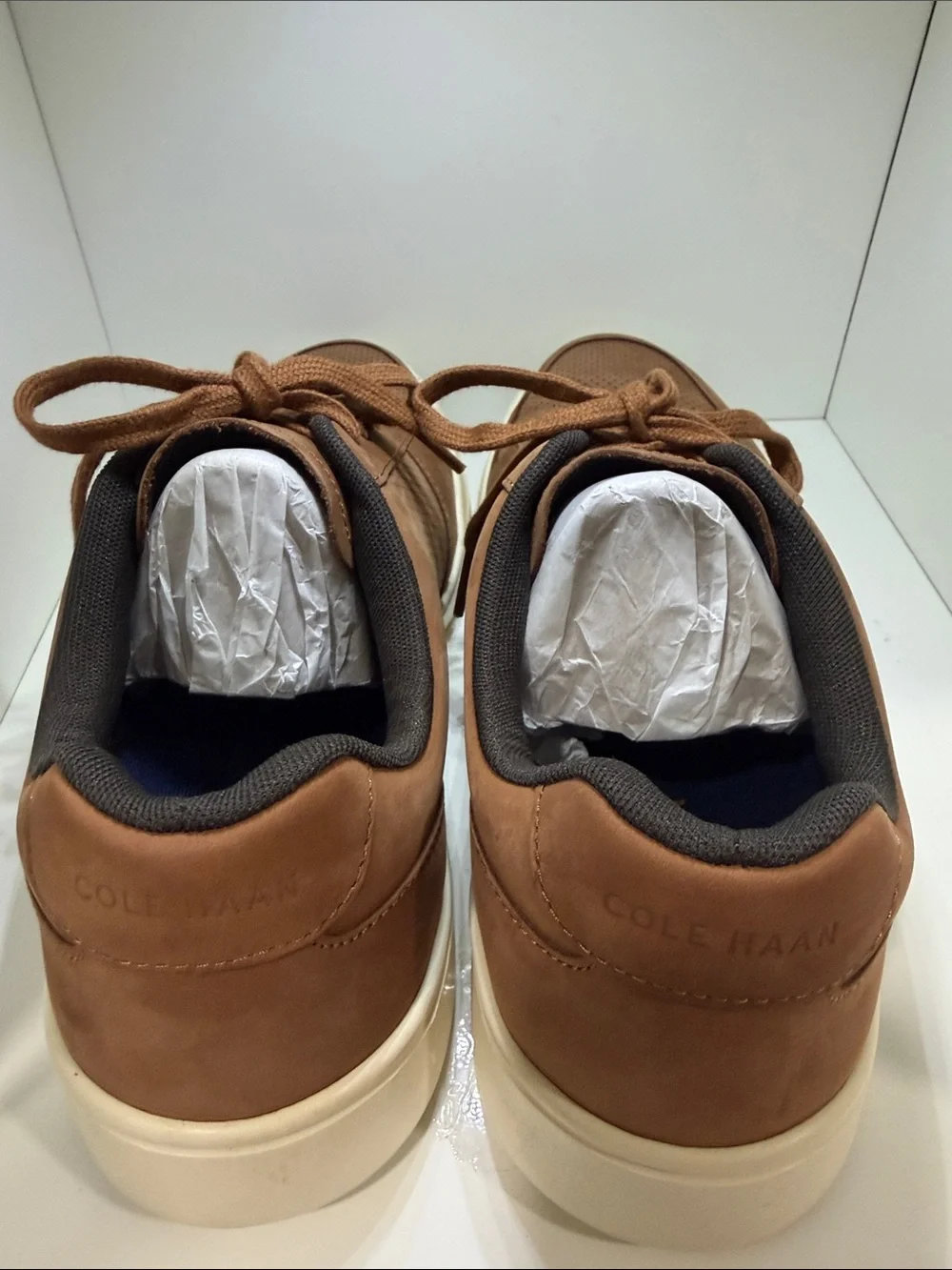Cole Haan Brown Perforated Leather Lace-Up Sneakers